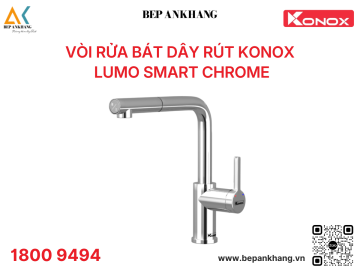 Vòi rửa bát dây rút Konox Lumo Smart Chrome